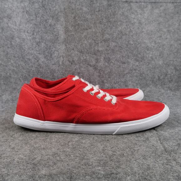 Mossimo Shoes Womens 11 Sneakers Casual Canvas Trainers Red Lace Up Flat Comfort - Picture 1 of 12